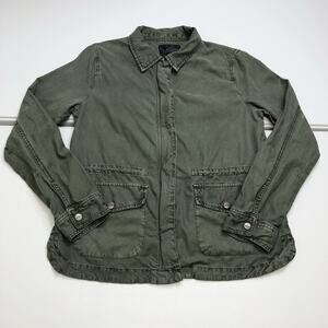 Sanctuary Liberty Military Jacket In Army Green Snap Front Field Utility Sz S